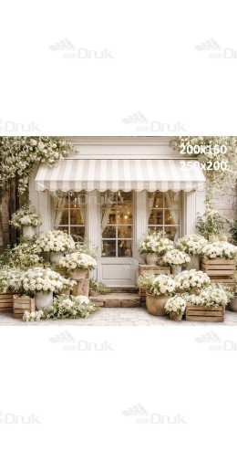 Tło fotograficzne „Elegancka kwiaciarnia w białej tonacji” | E876